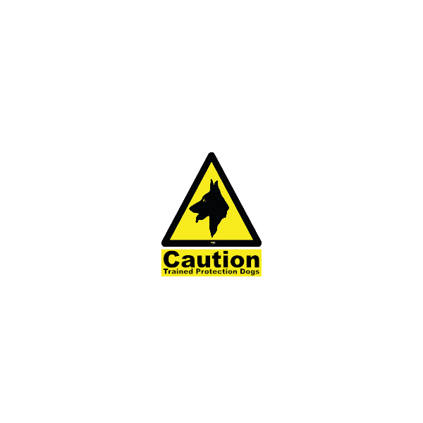 Caution Trained Protection Dogs Sticker 200mm - ST0058