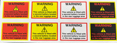 Dual Battery Warning Sticker for the Emergency / Rescue Service Awareness (PAIR OF)