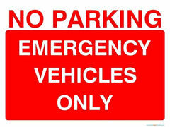 Sticker A5 PARKING EMERGENCY VEHICLES ONLY