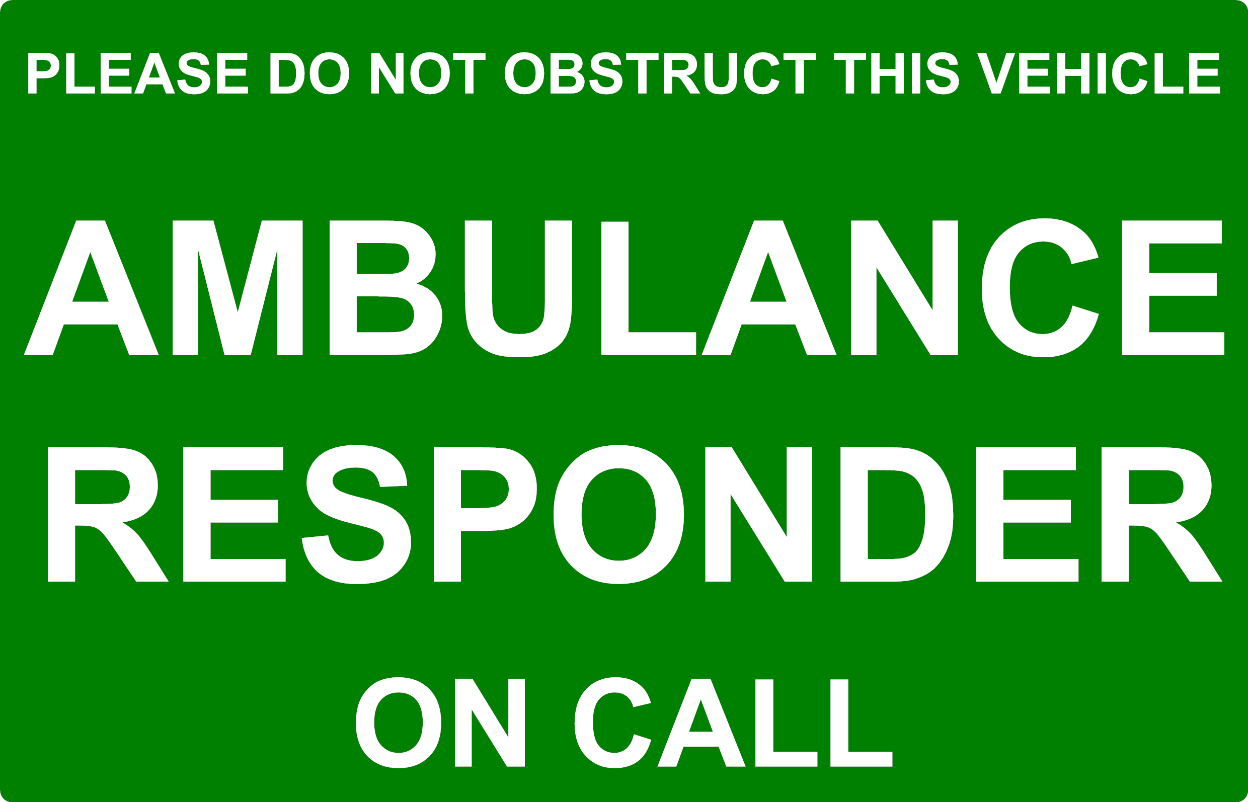 Dash Card - AMBULANCE RESPONDER