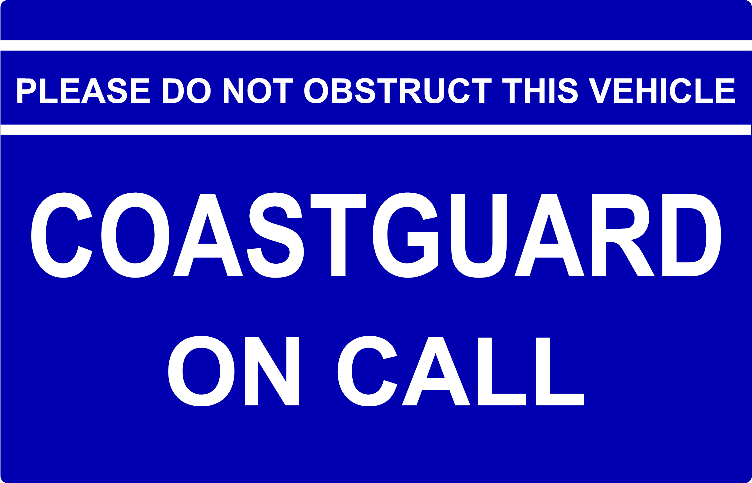 Dash Card COASTGUARD ON CALL