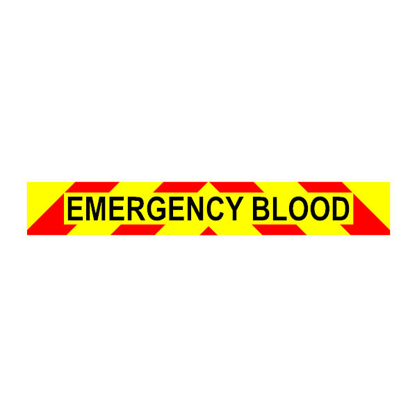 Reflective Rear Chevron - EMERGENCY BLOOD