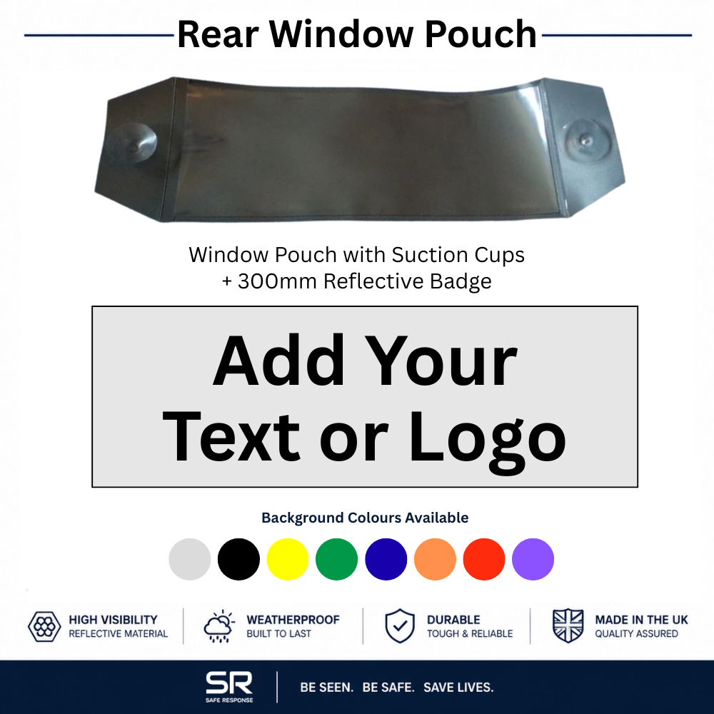 Custom Rear Window Sign in Pouch Digital Printed Reflective