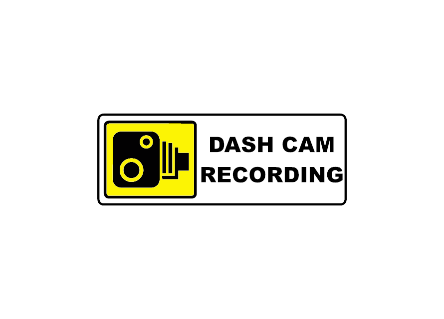 “Dash Cam Recording” Vinyl Sticker – 37mm x 100mm