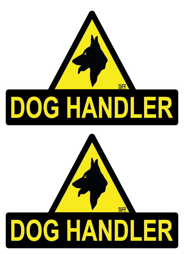 “Dog Handler” Reflective Sticker – 200mm – ST0062 (Pair)