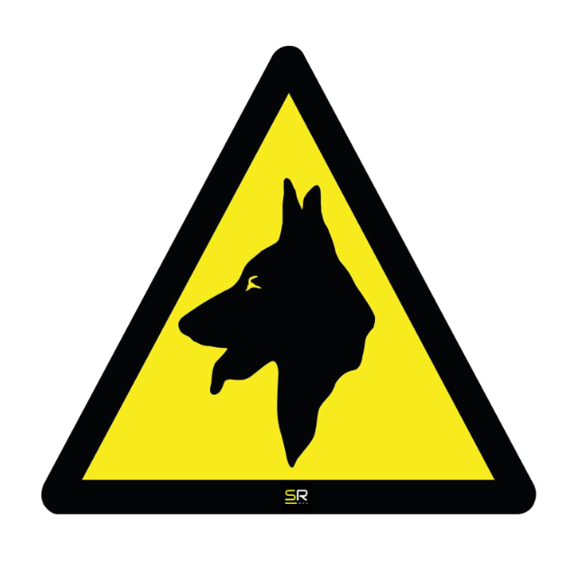 Dog Logo Reflective Triangle Sticker
