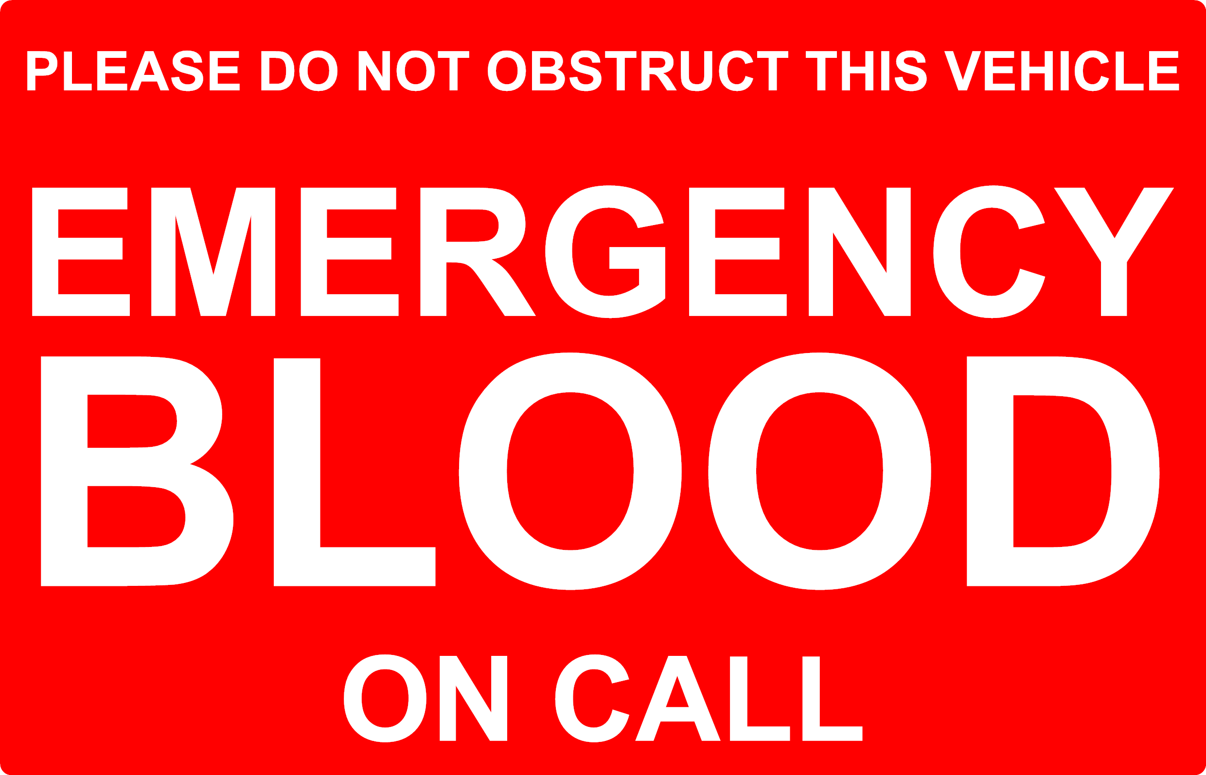 Dash Card - EMERGENCY BLOOD