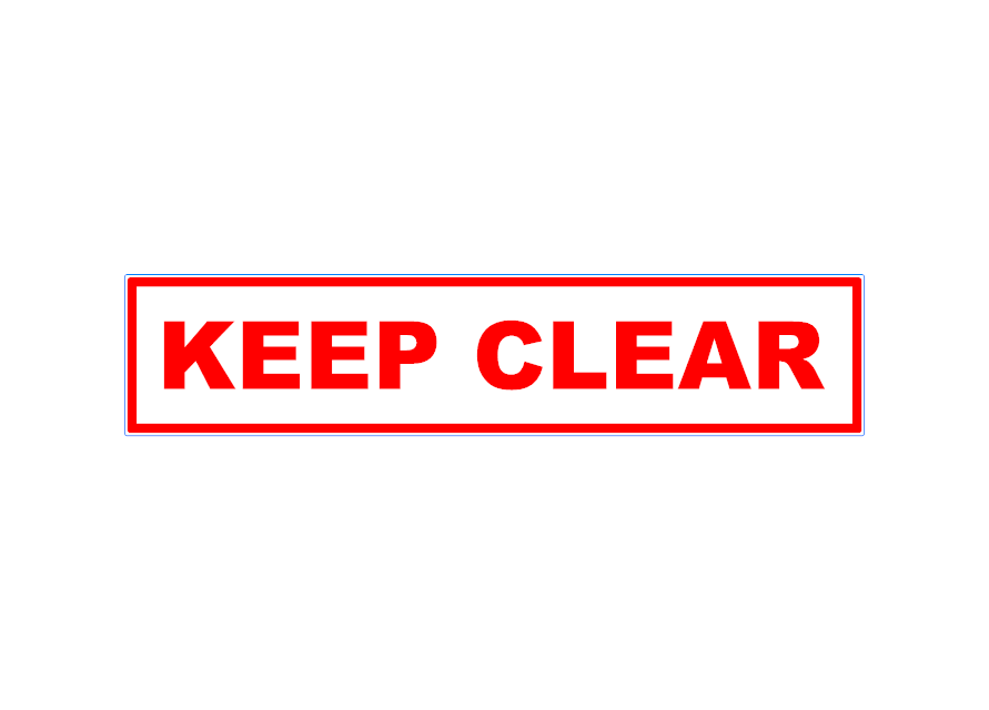 “Keep Clear” Reflective Sticker – 250mm