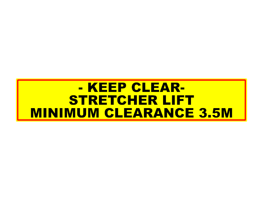 “Keep Clear – Stretcher Access” Reflective Sticker – 400mm
