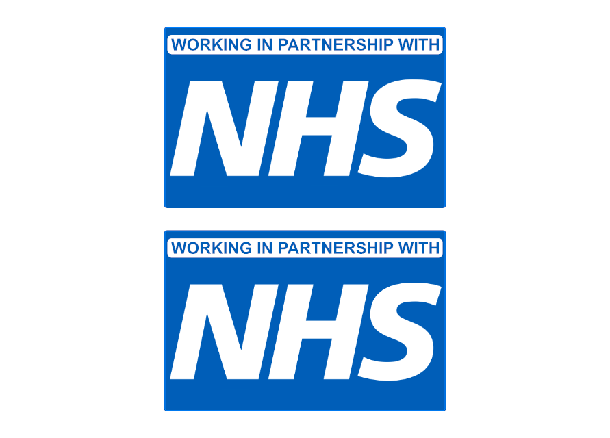 “NHS – Working in Partnership With” Reflective Sticker / Magnet (Pair) - MG108