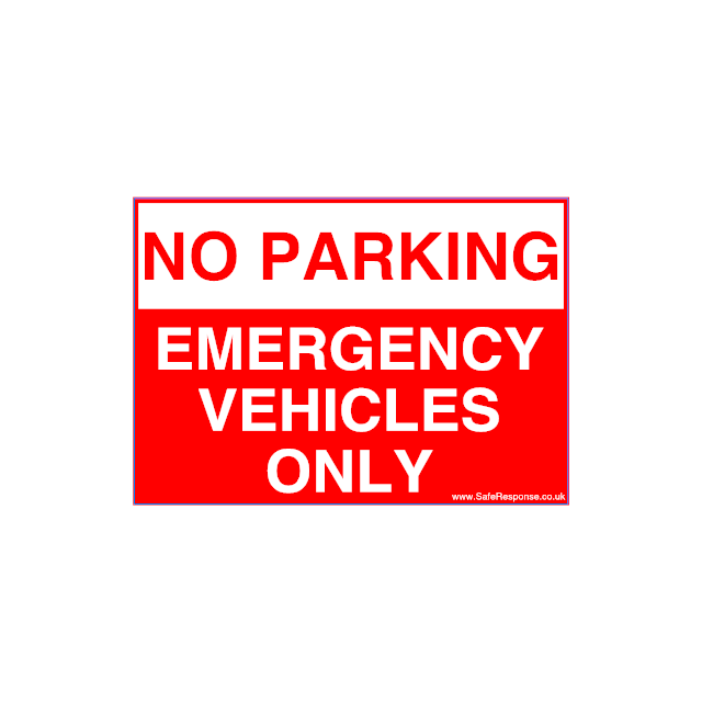 No Parking Emergency Vehicles Only - Sign or Sticker - A4 & A5 – Safe ...