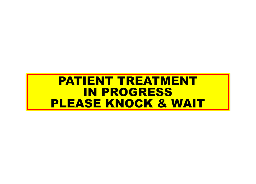 “Patient Treatment – Knock” Reflective Sticker – 400mm