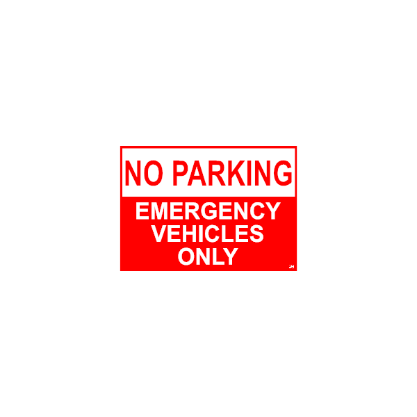 Sticker A5 PARKING EMERGENCY VEHICLES ONLY