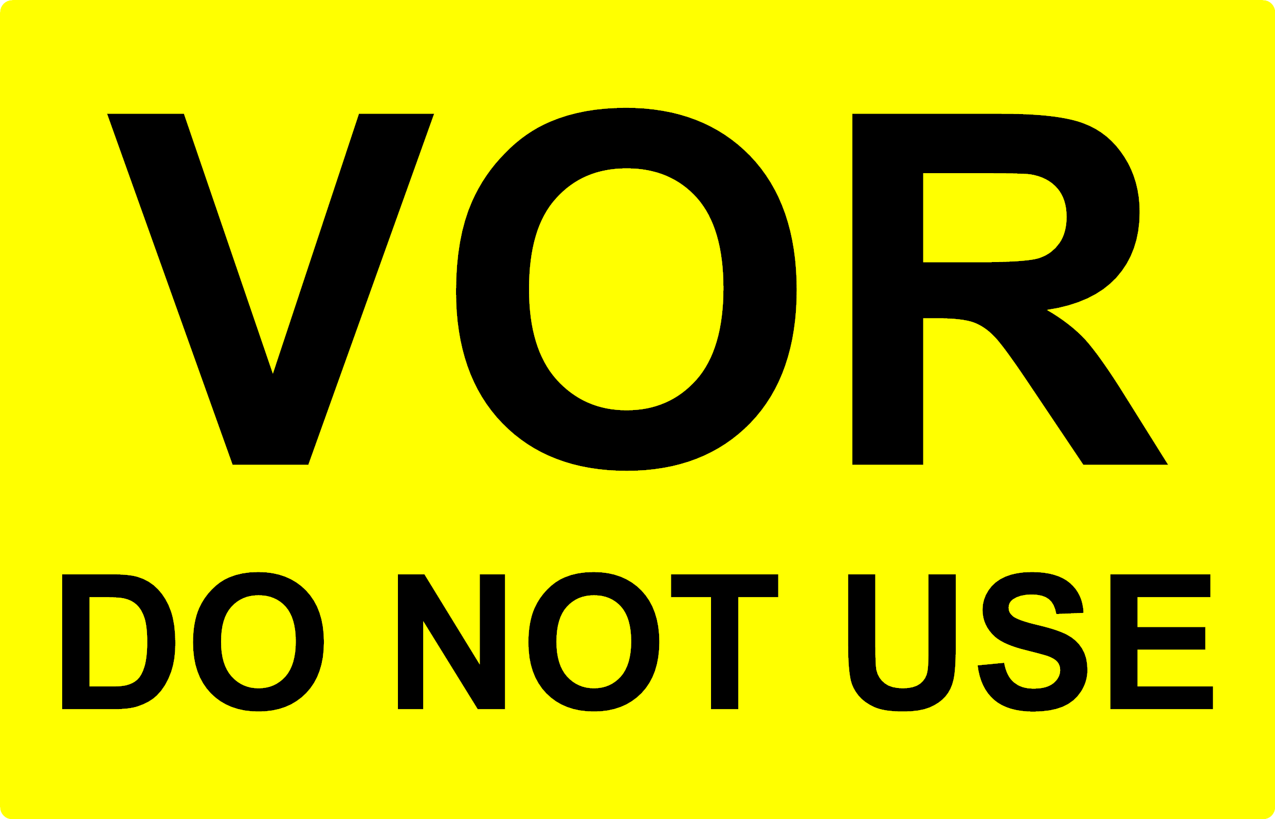 Dash Card - VOR - VEHICLE OFF ROAD