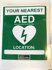 AED Defib Nearest Location Sticker - External