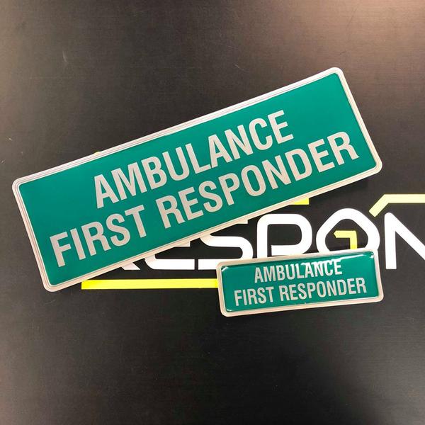 AMBULANCE FIRST RESPONDER - Digitally Printed Encapsulated Badge