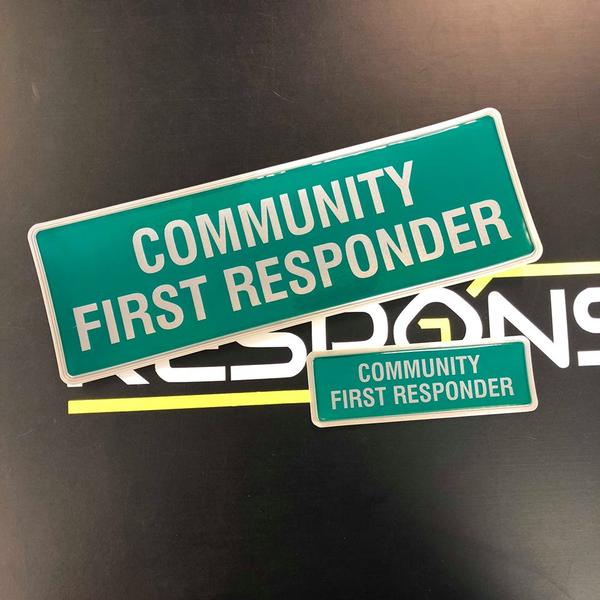 COMMUNITY FIRST RESPONDER - Digitally Printed Encapsulated Badge