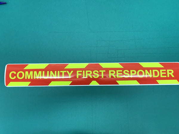 Magnetic Sign - COMMUNITY FIRST RESPONDER - 610mm - Red/Dayglo MG118