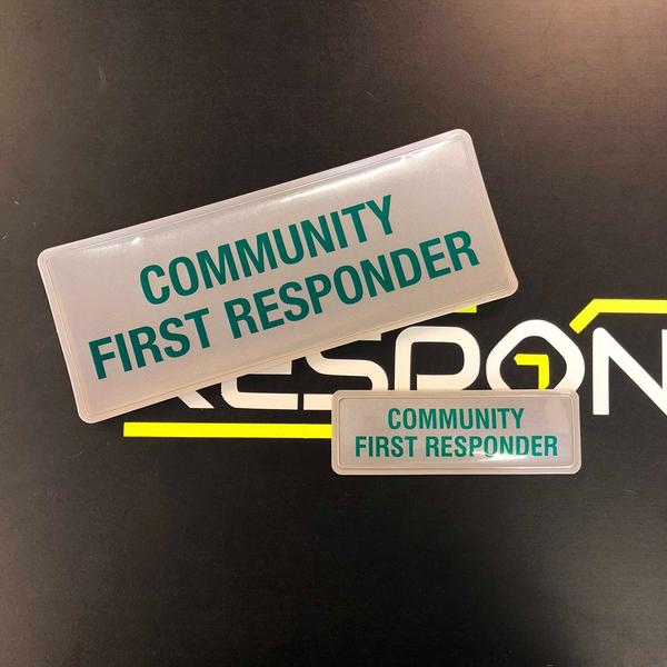 Reflective Badge - COMMUNITY FIRST RESPONDER - ST2