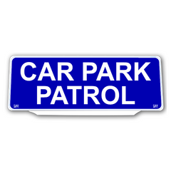 Univisor - CAR PARK PATROL - Blue Background White Text - UNV246