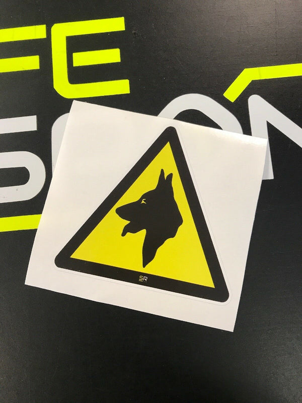 Sticker - Warning Dogs on Board Logo - Triangle Decal 200mm