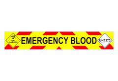 EMERGENCY BLOOD + UN3373 + Bio Hazard MAGNET Chevron Design