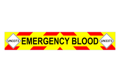 EMERGENCY BLOOD + UN3373 Sticker Chevron Design