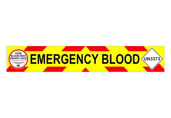 EMERGENCY BLOOD + UN3373 MAGNET Chevron Design (Add your logo)