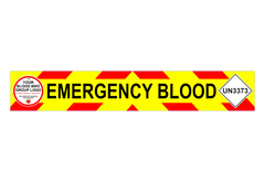 EMERGENCY BLOOD + UN3373 Sticker Chevron Design (Add your logo)