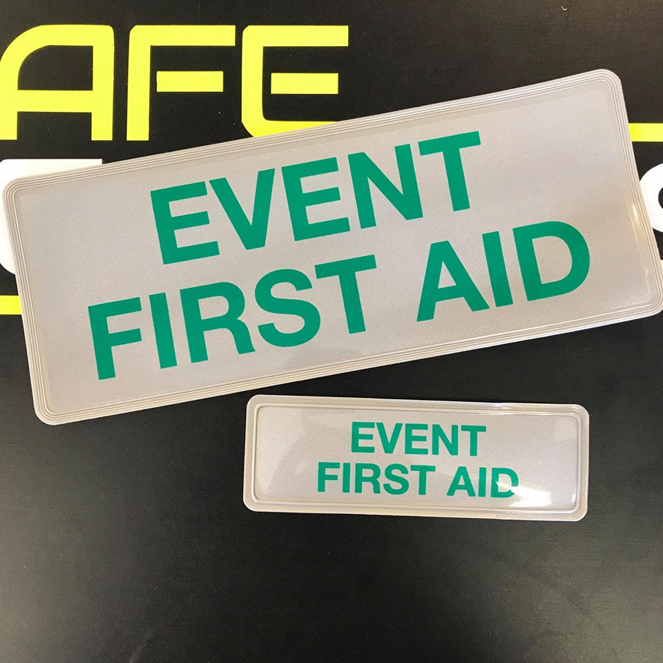 Event First Aid Sign EVENT FIRST AID - Digitally Printed Encapsulated Badge – Safe Response UK