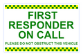 Dash Card - FIRST RESPONDER ON CALL Chq Design White