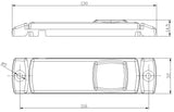 12v/24v Slim Line/Low Profile RED LED Rear Marker Lamp/Light FT-018C