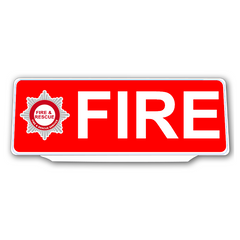 Univisor - FIRE with Crest / Logo - Red Background with White Text - UNV305