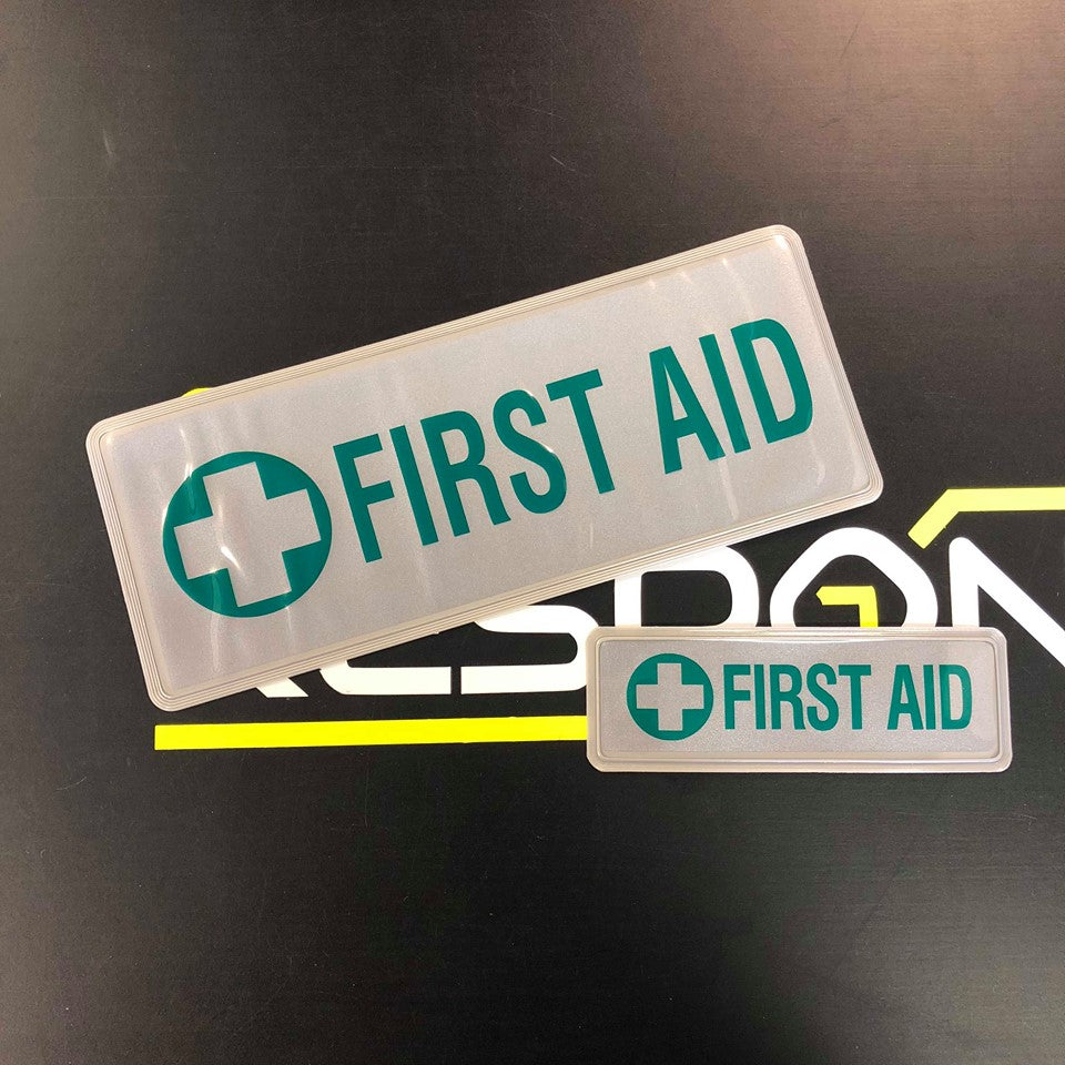 First Aid - Digitally Printed Encapsulated Badge – Safe Response UK