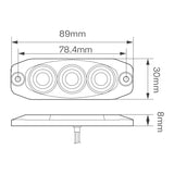 LED Autolamps 11FCM 12v/24v Compact Low Profile LED Rear fog Lamp Clear Lens