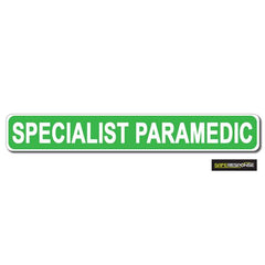 SPECIALIST PARAMEDIC Green with White Text (MG169)
