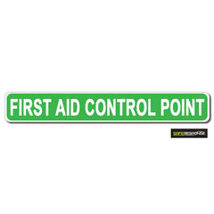FIRST AID CONTROL POINT Green with White Text (MG170)