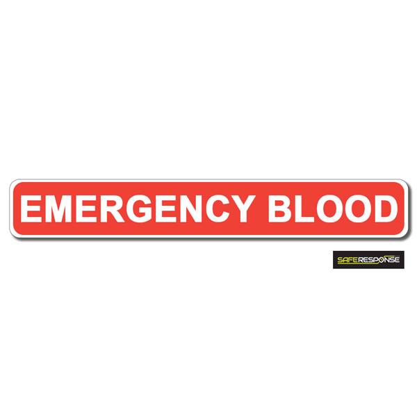 EMERGENCY BLOOD Red with White Text (MG174)