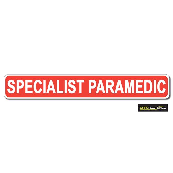 SPECIALIST PARAMEDIC Red with White Text (MG184)