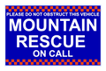 Dash Card - MOUNTAIN RESCUE Chq Design Blue