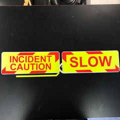 Magnet Incident - Caution / Slow x 2 Piece Chevron Design 260mm (MG002)