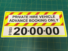 Magnet Taxi Private Hire Signage add your number (MG012)