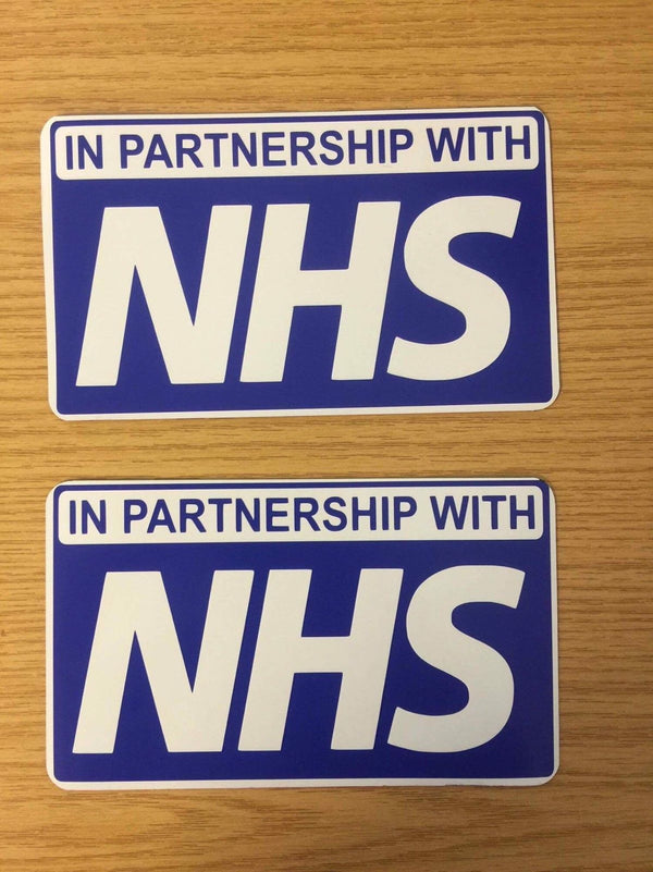 Sticker NHS - Working in Partnership With - 200mm - x2 ST108