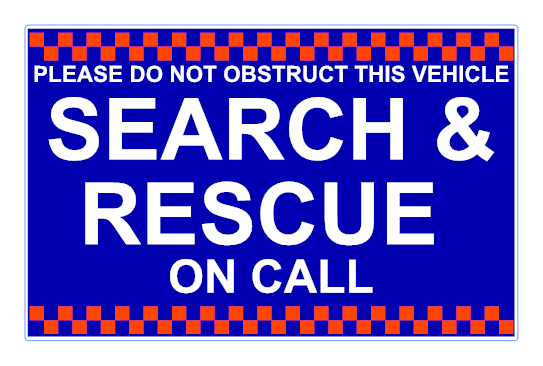 Dash Card - SEARCH & RESCUE Chq Design Blue