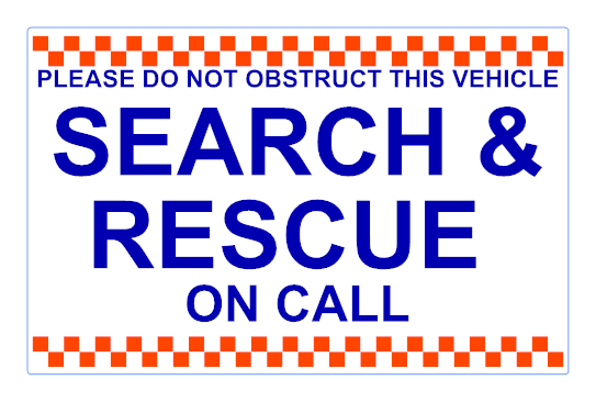 Dash Card - SEARCH & RESCUE Chq Design White