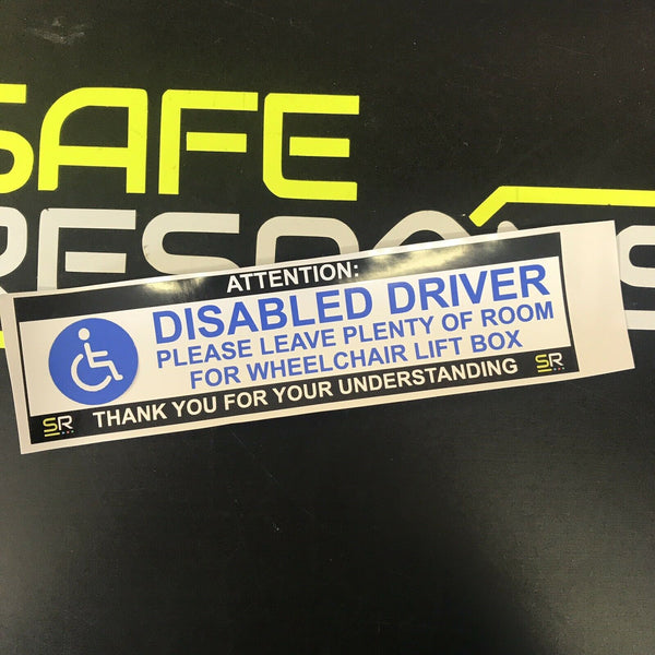 245mm Sticker - Disabled Driver Leave Room for Wheelchair - White - ST24576
