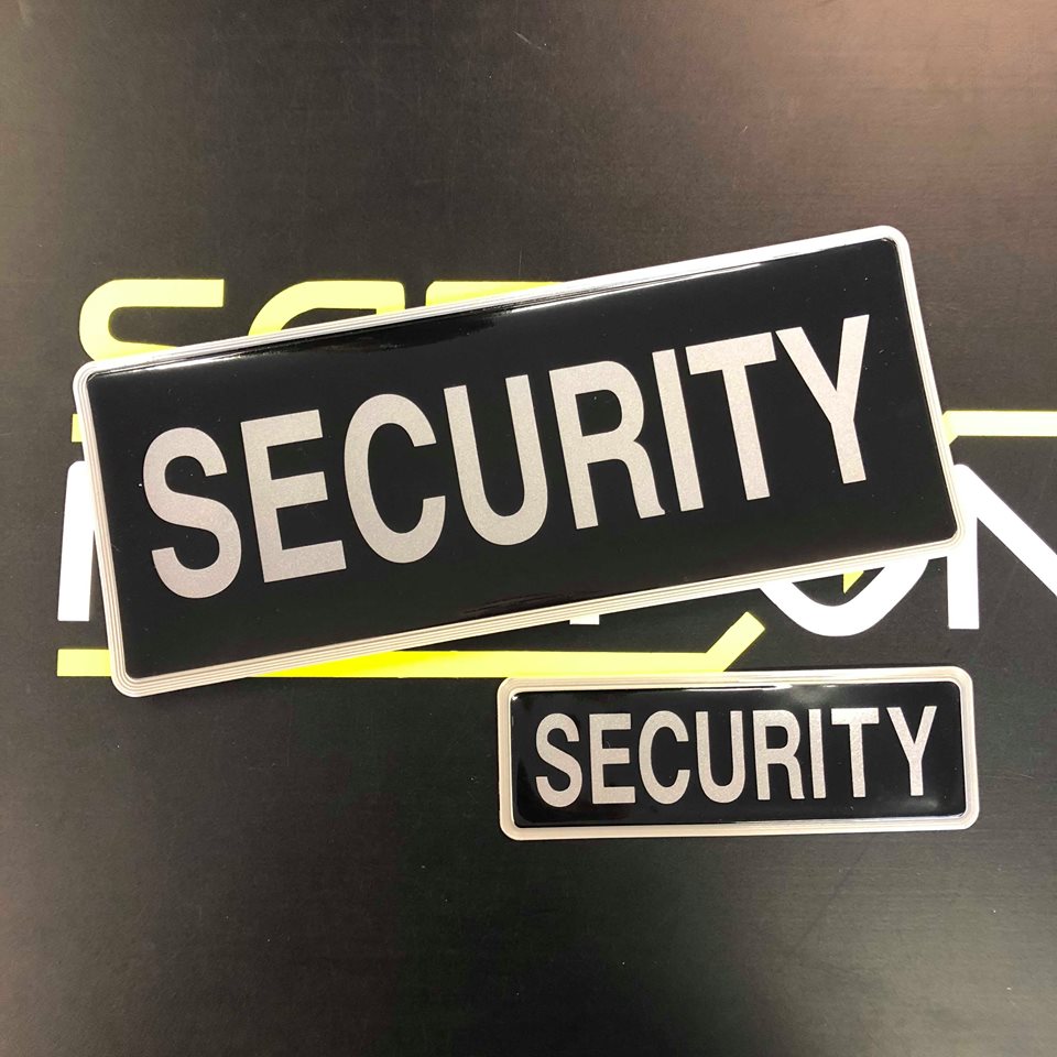 Badge Protection Rapprochee SECURITY - Black - Digitally Printed Encapsulated Badge – Safe Response UK