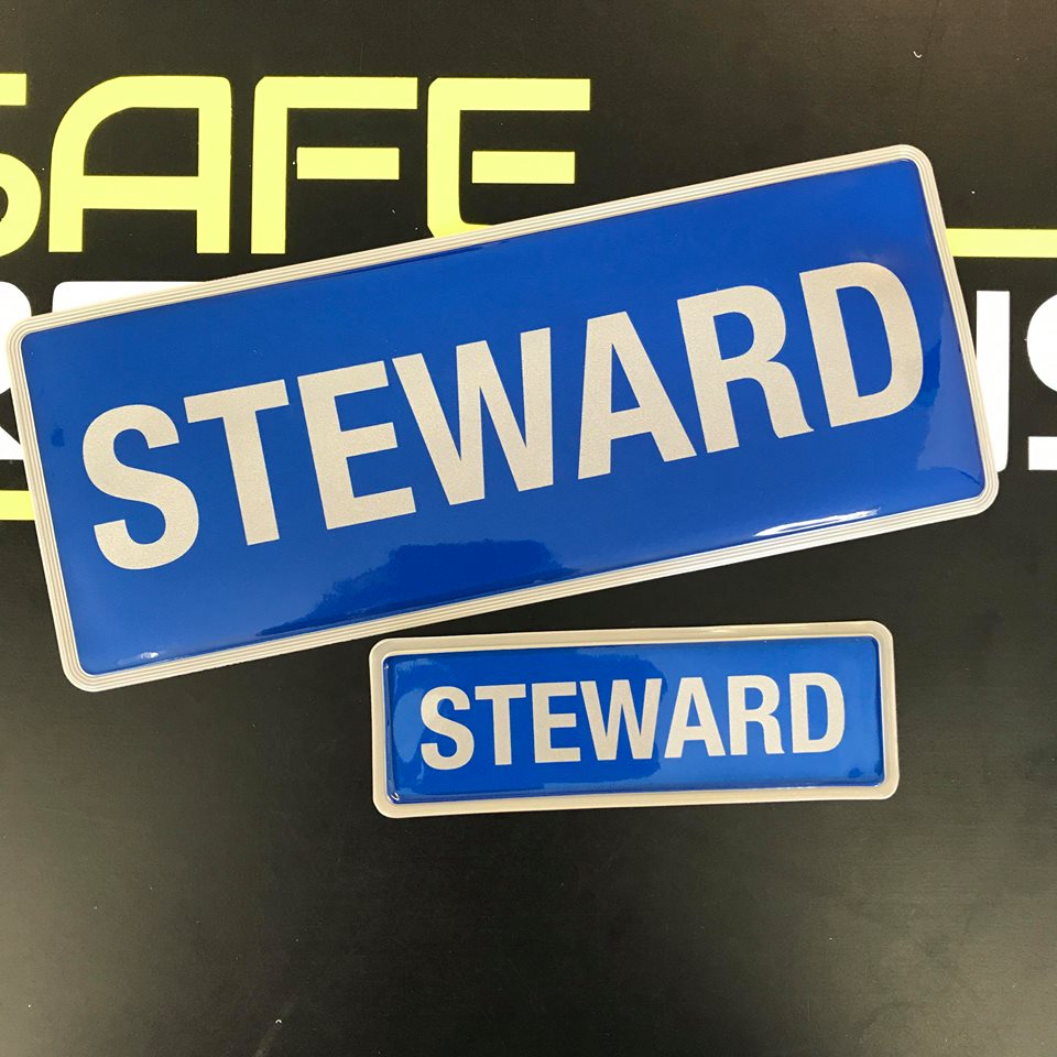 STEWARD - Digitally Printed Encapsulated Badge – Safe Response UK