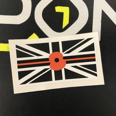 Sticker Union Jack thin Red line with Poppy