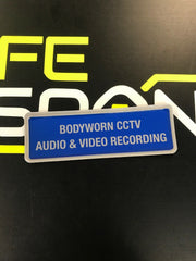 Reflective Badge - BODY WORN AUDIO AND VIDEO RECORDING SECURITY 135mm